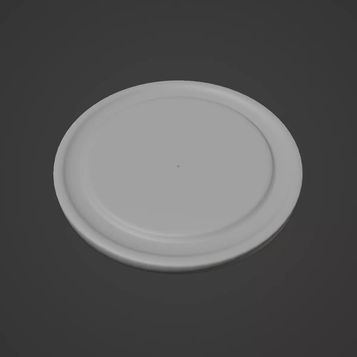 Round Chopping Board 03 Low-poly 3D model_9