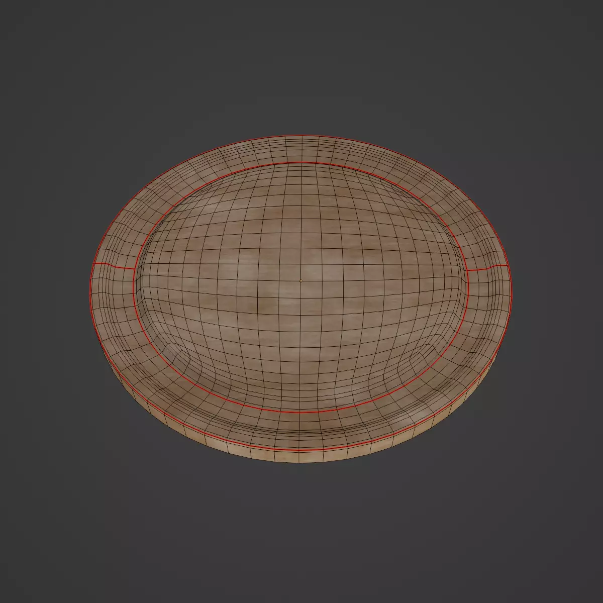 Round Chopping Board 03 Low-poly 3D model_7