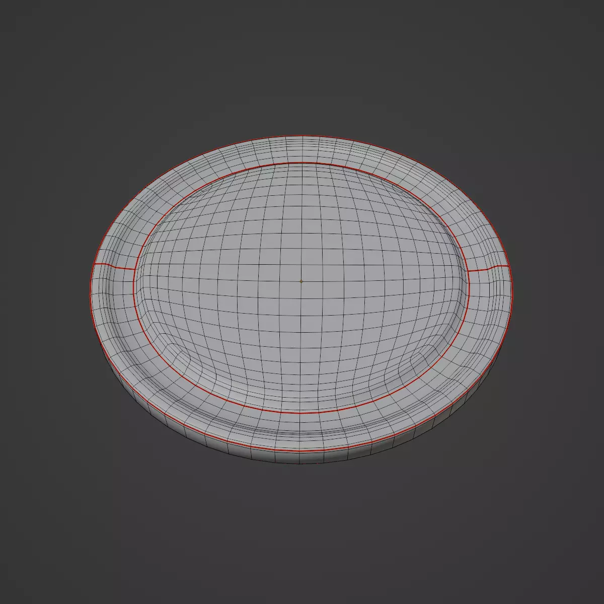 Round Chopping Board 03 Low-poly 3D model_8