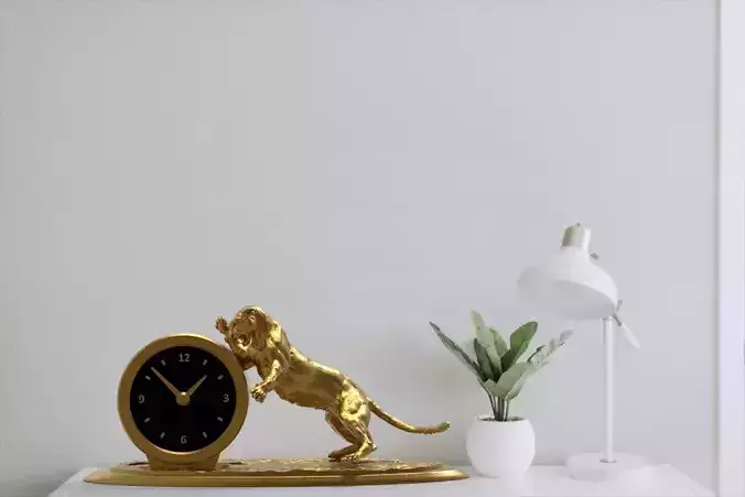 Leopard desk clock
