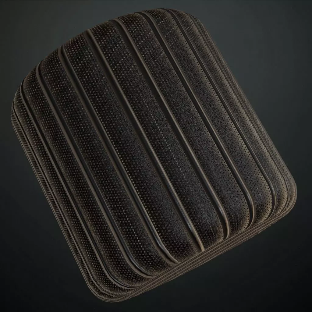 Dark Vertical Ribbed Metal Mesh PBR SEAMLESS Texture_1