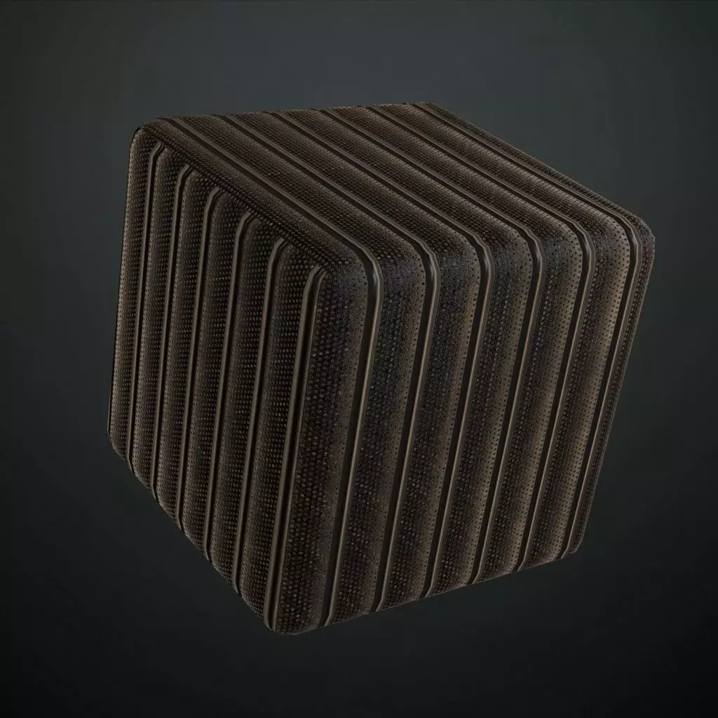 Dark Vertical Ribbed Metal Mesh PBR SEAMLESS Texture_4