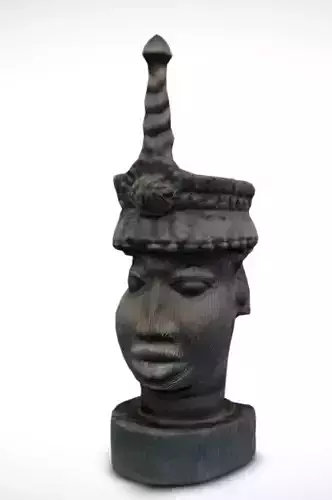 Ori Olokun Head Carving Blackwood