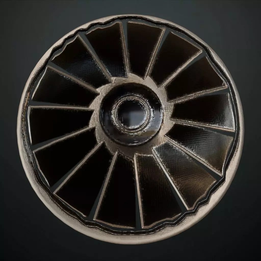 Sci-Fi Turbine Ventilator Grille PBR SEAMLESS Texture