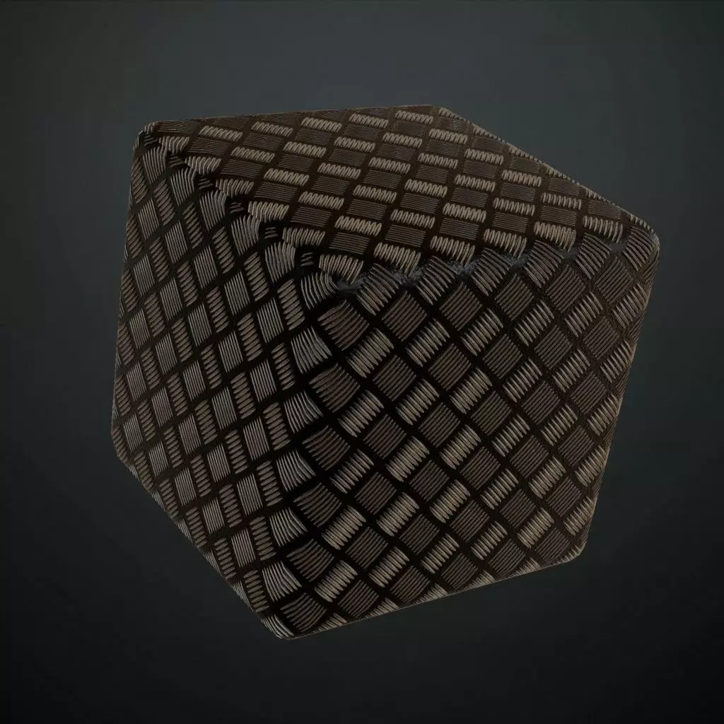 Dark Industrial Diamond Tread Plate PBR SEAMLESS Texture_4