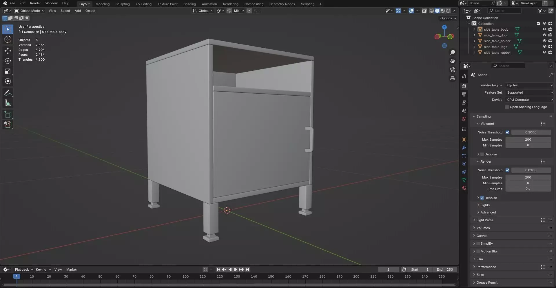 Side Table CG65 3D model_7