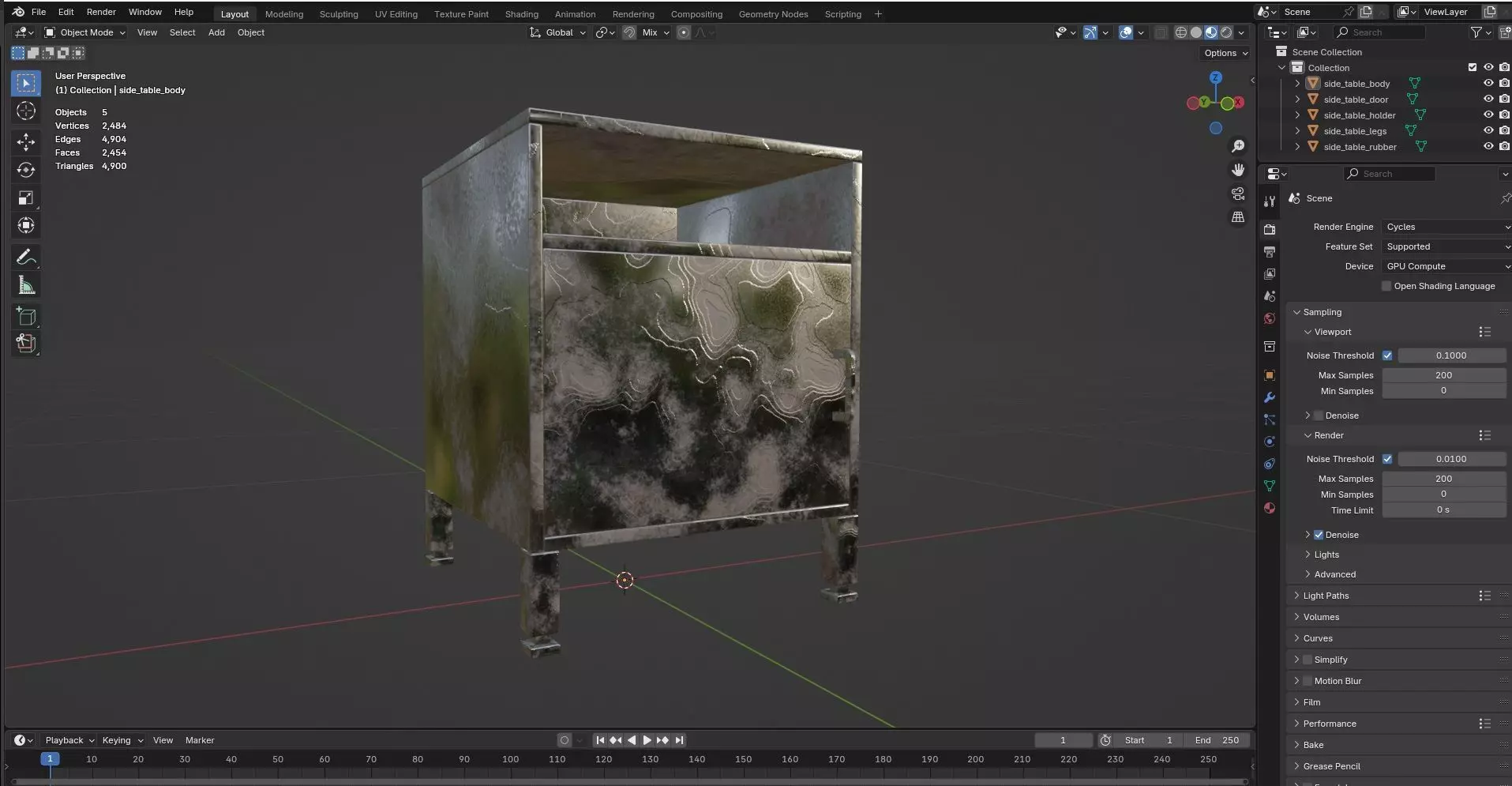 Side Table CG65 3D model_8