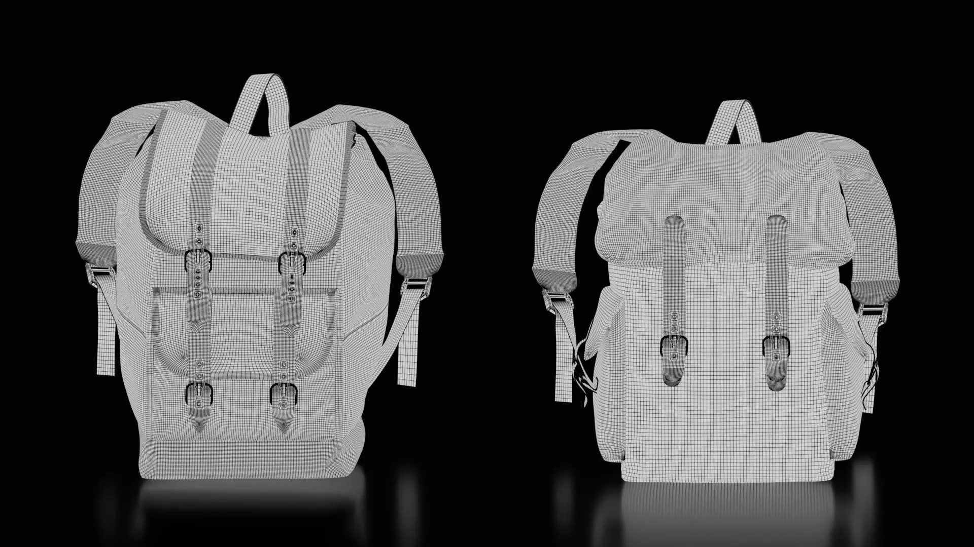 Canvas Backpack 3D model_11