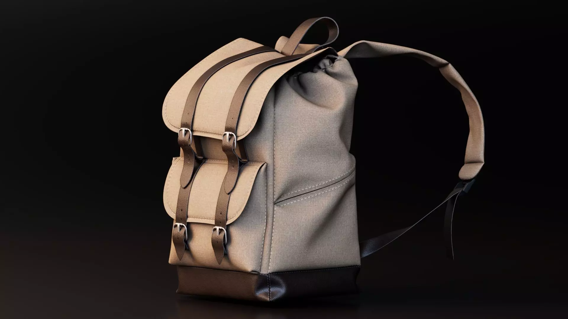 Canvas Backpack 3D model_4
