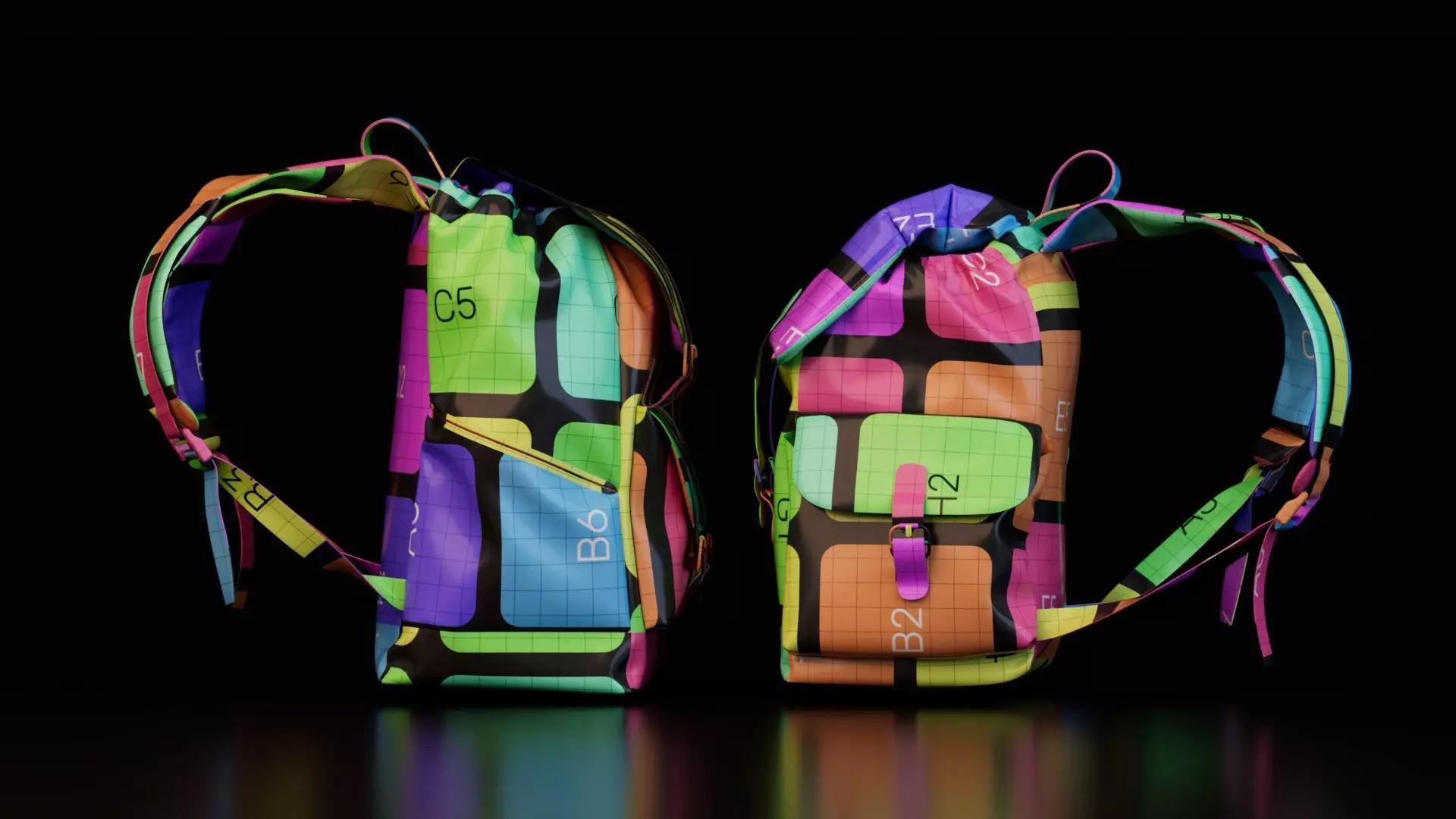 Canvas Backpack 3D model_15