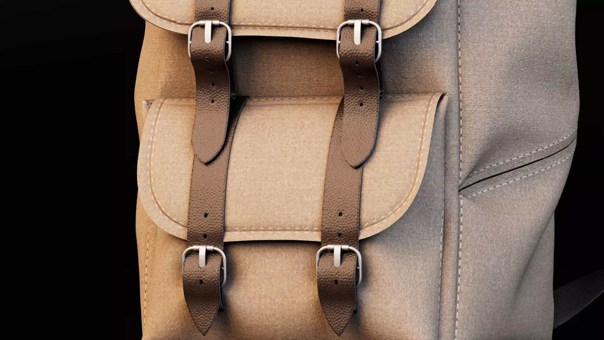 Canvas Backpack 3D model_7