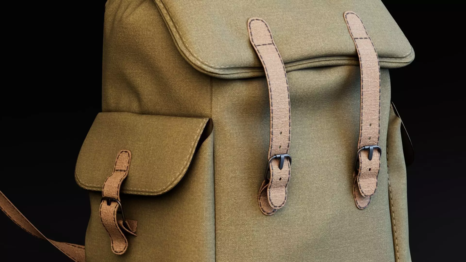 Canvas Backpack 3D model_10