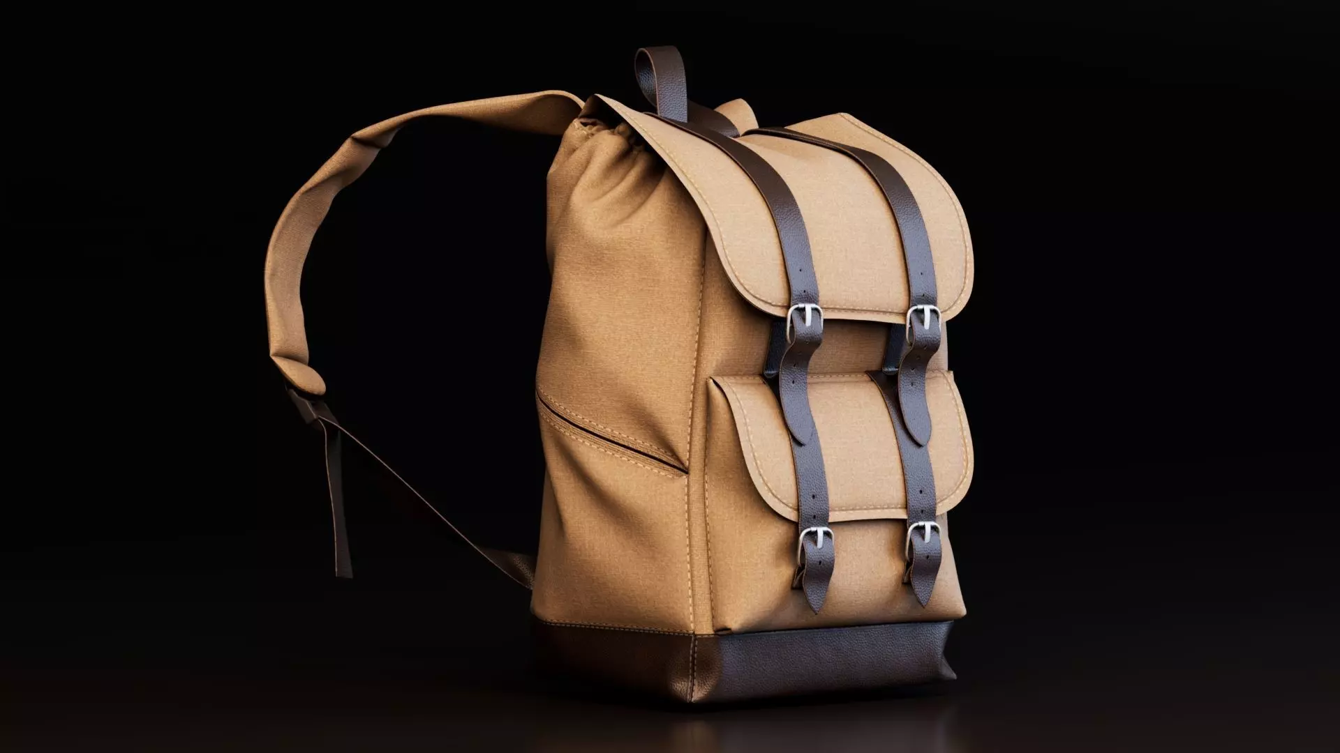 Canvas Backpack 3D model_3