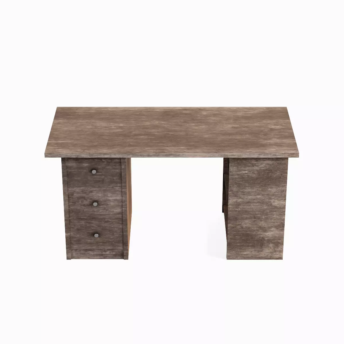 Wooden Desk 03 Low-poly 3D model_4