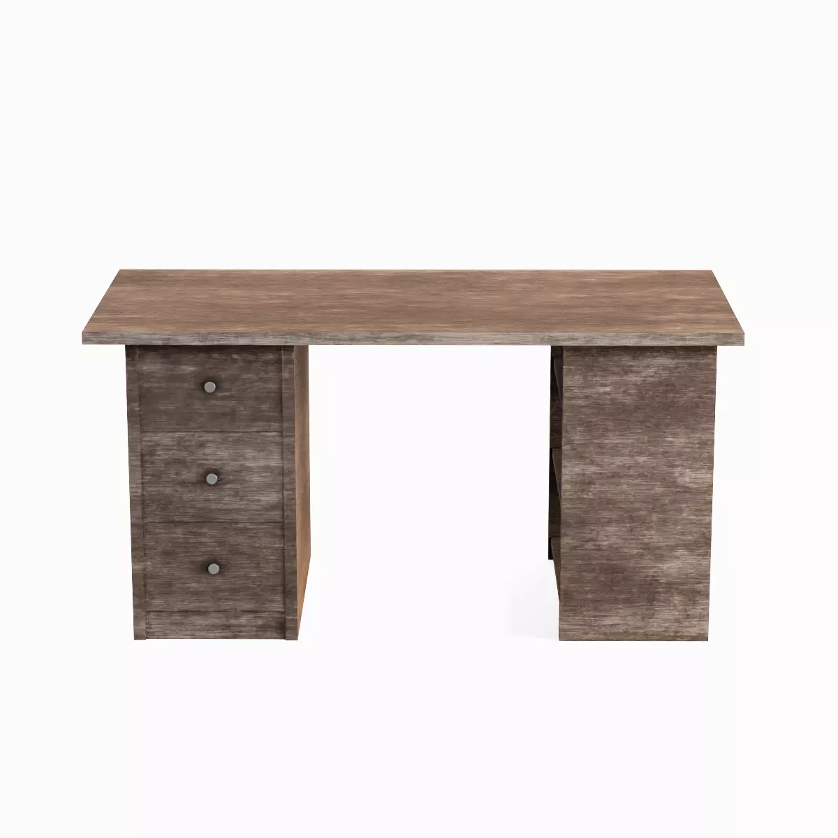 Wooden Desk 03 Low-poly 3D model_2