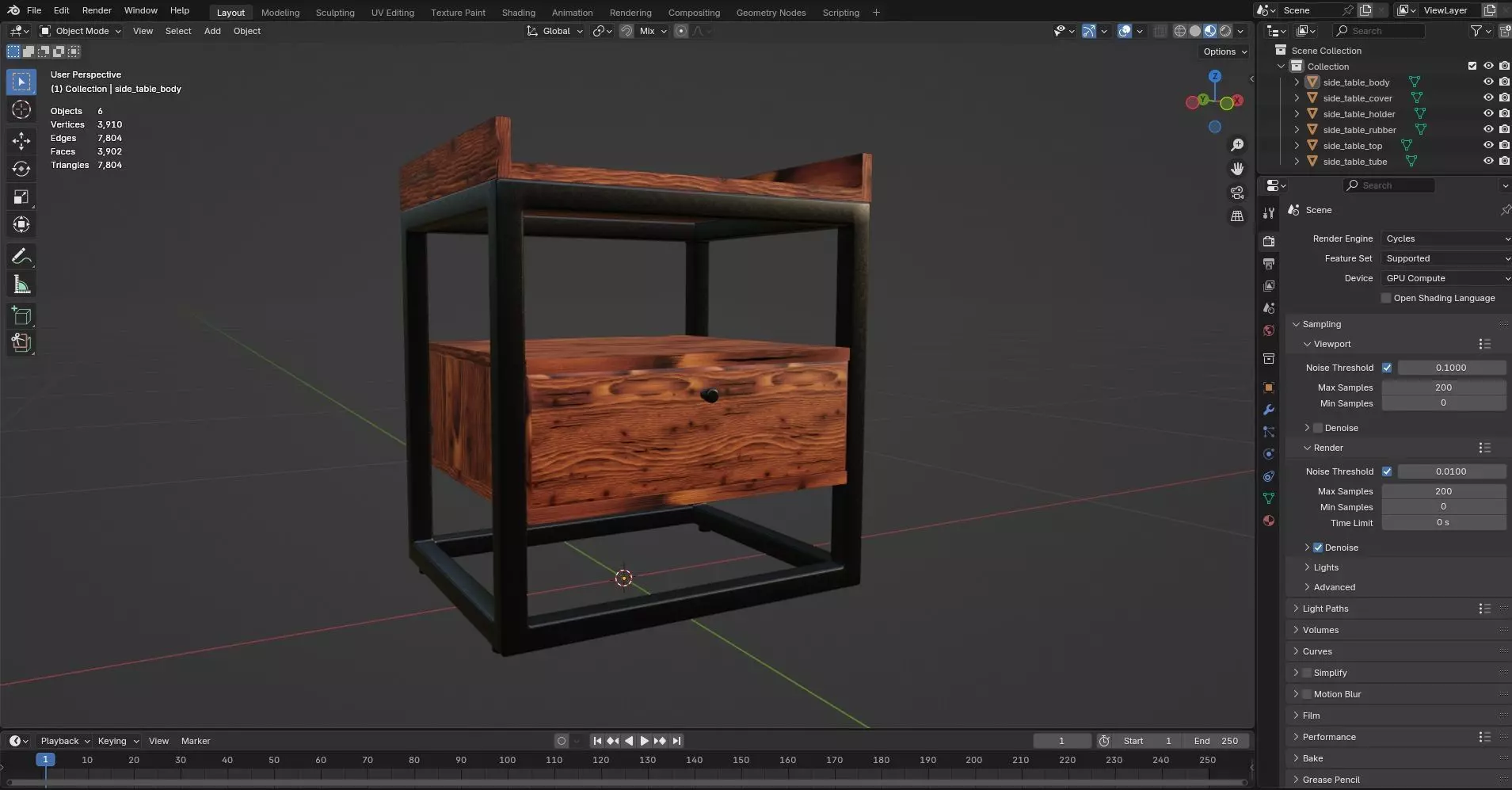 Side Table CG66 3D model_8