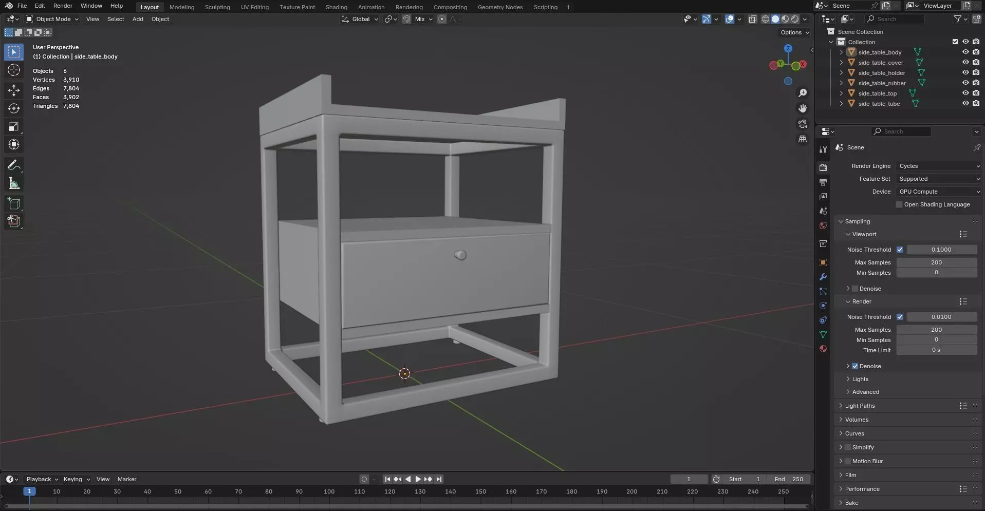 Side Table CG66 3D model_7