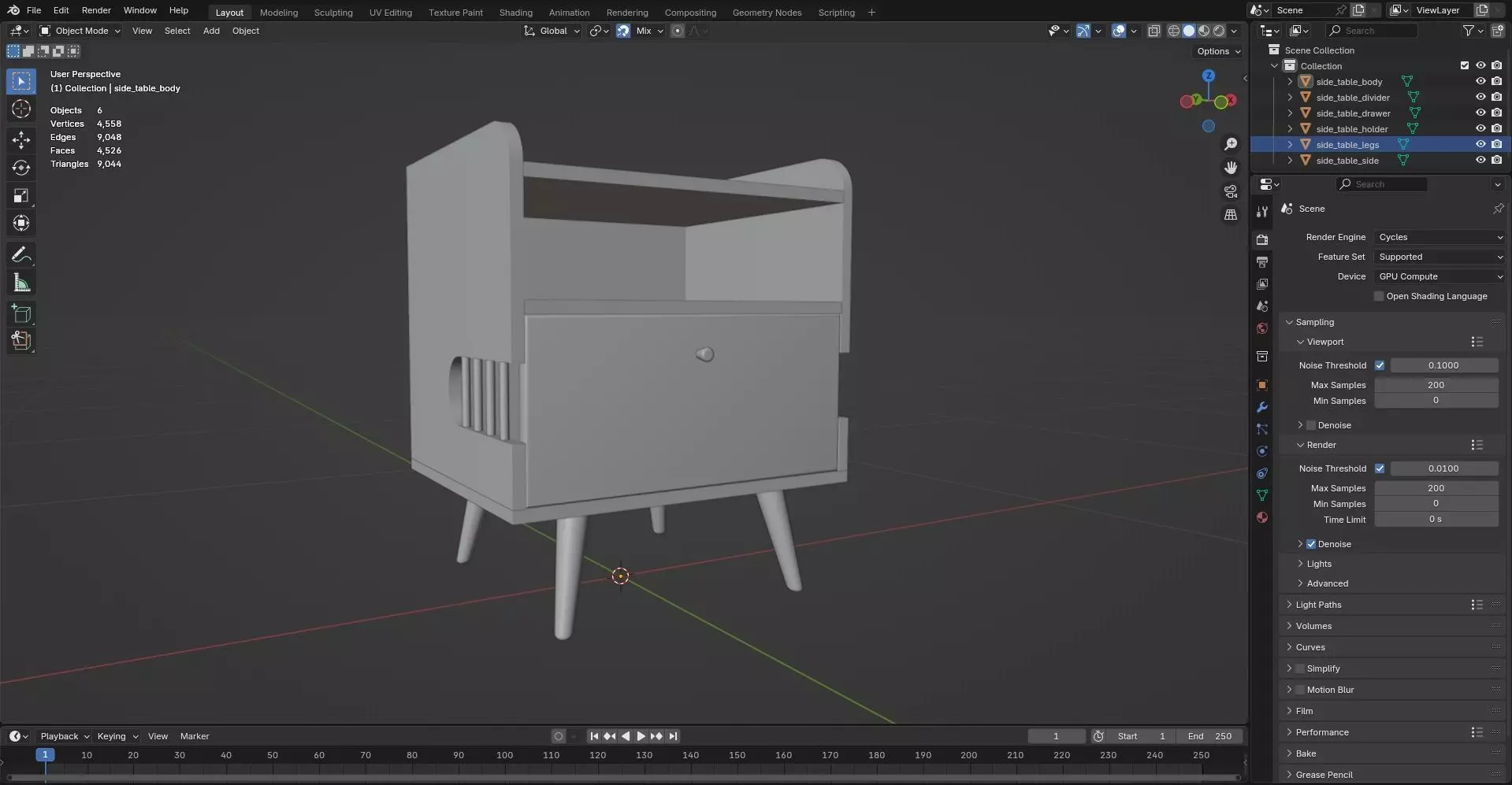 Side Table CG67 3D model_7
