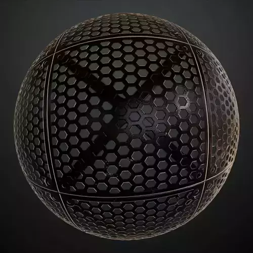 Dark Perforated Hexagonal Metal Panel PBR SEAMLESS