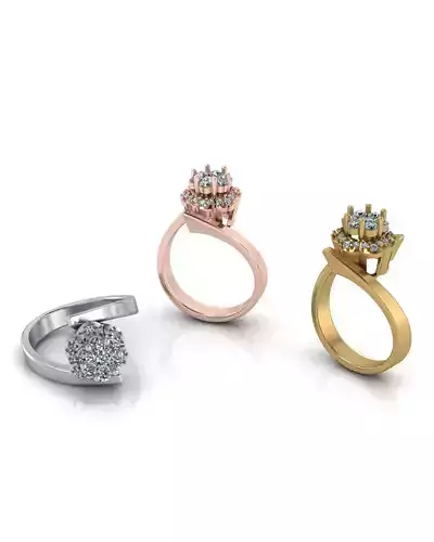 flower setting by pass jewelry ring