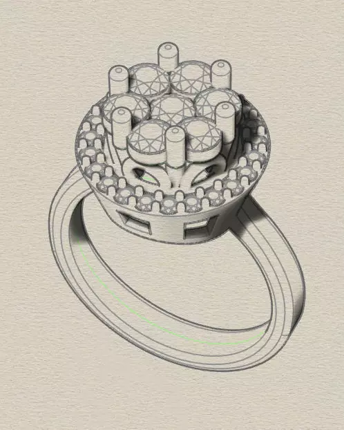 flower setting halo jewelry ring 3D print model_3