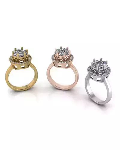 flower setting halo jewelry ring