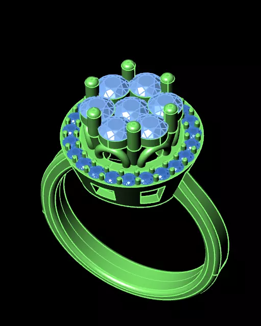 flower setting halo jewelry ring 3D print model_1