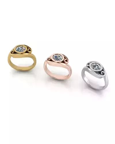 bypass oval jewelry ring