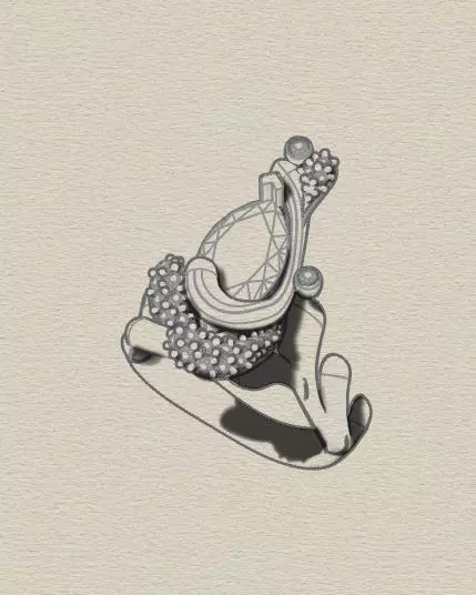 marquise jewelry ring 3D print model_2