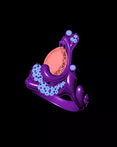 marquise jewelry ring 3D print model_0