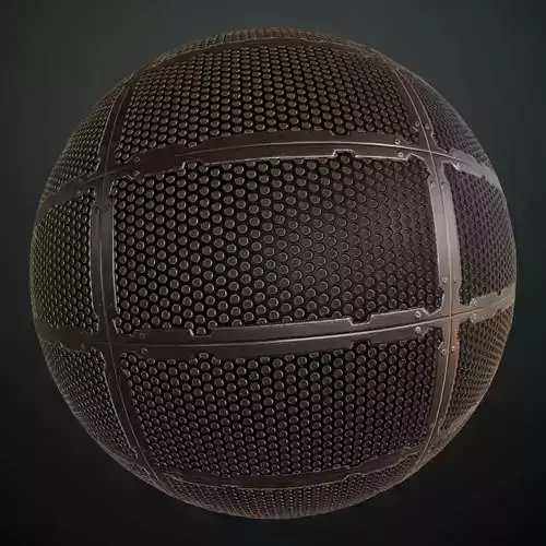 Dark Perforated Round Mesh Panel PBR SEAMLESS