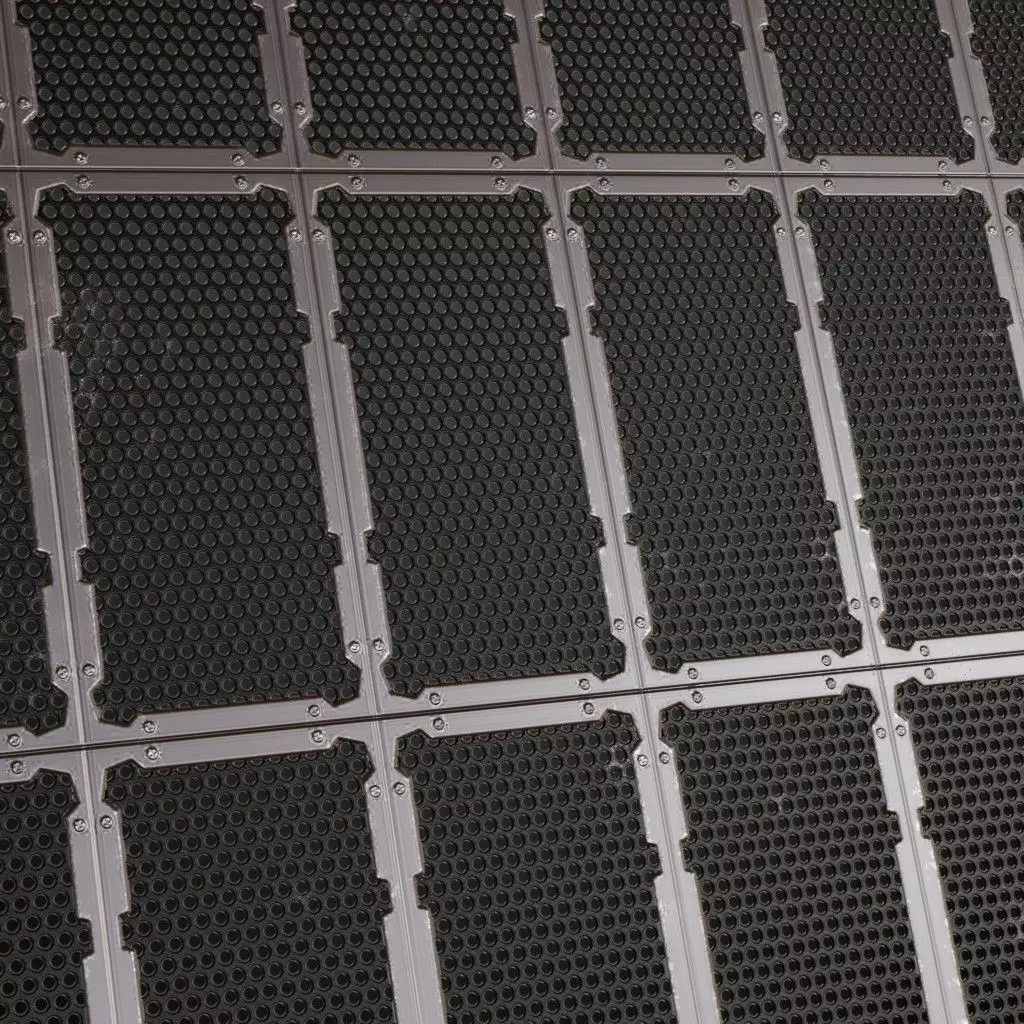 Dark Perforated Round Mesh Panel PBR SEAMLESS Texture_3