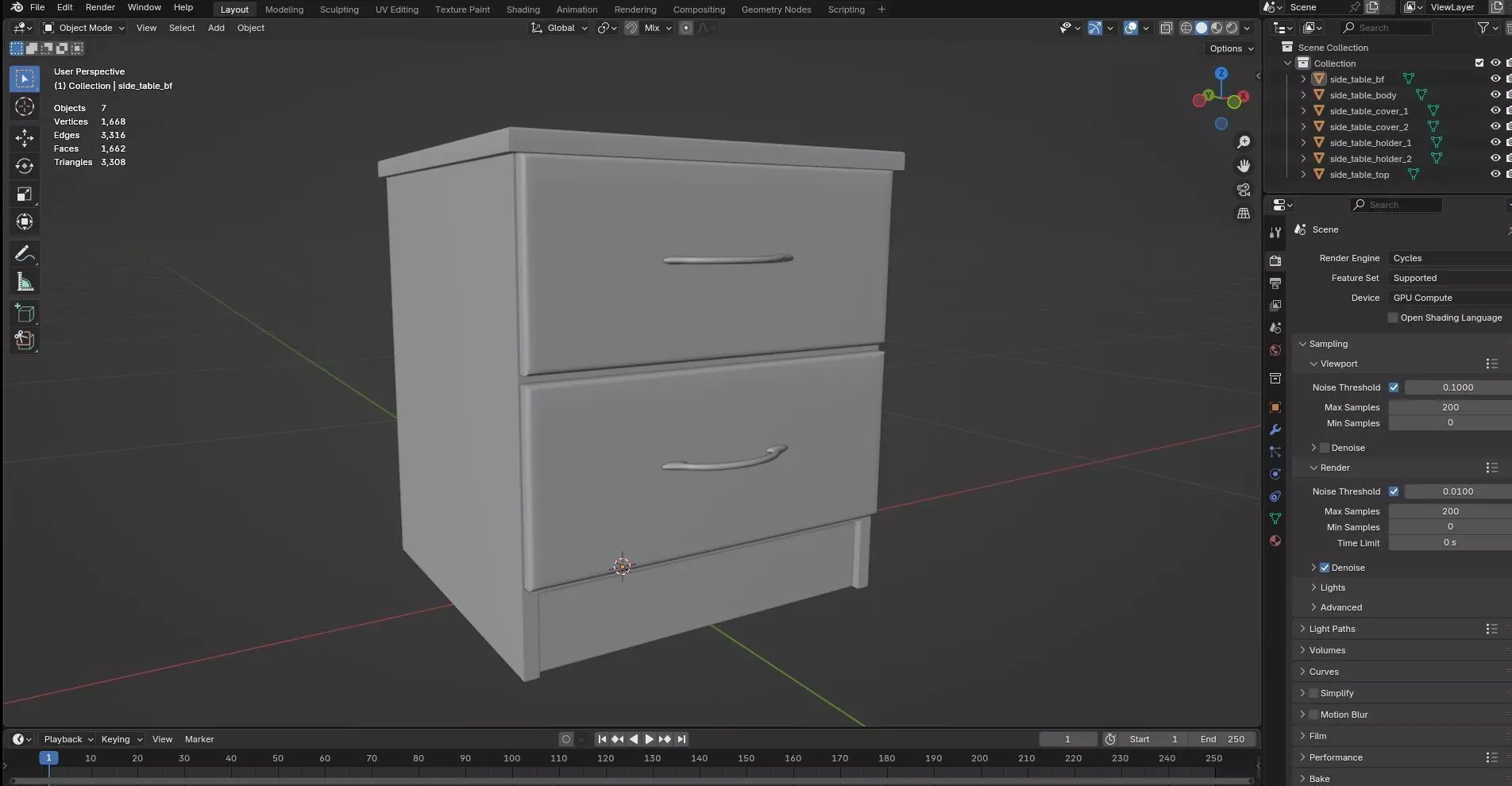 Side Table CG68 3D model_7