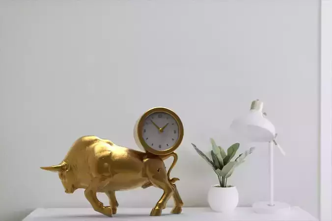 Bull Desk Clock