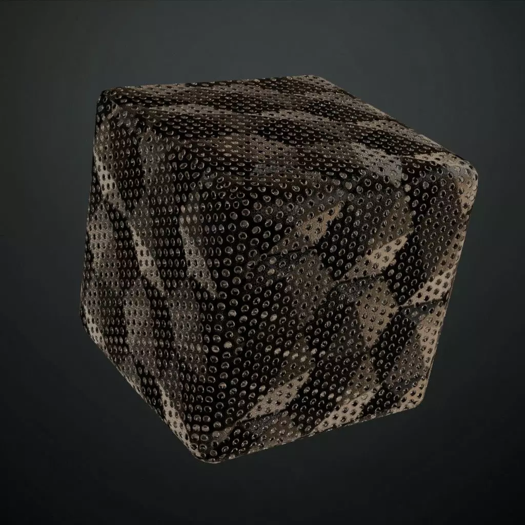 Perforated Round Mesh Metal PBR SEAMLESS Texture_4