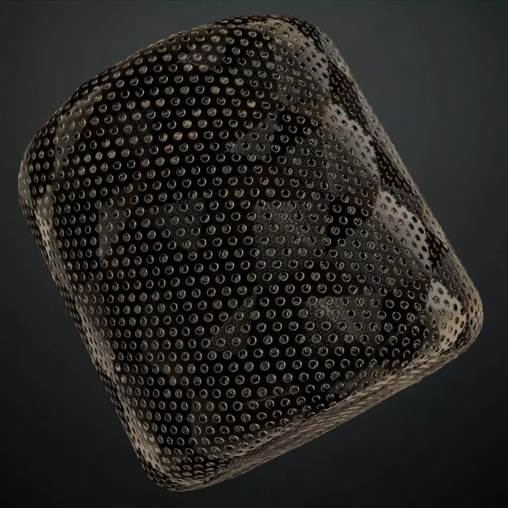 Perforated Round Mesh Metal PBR SEAMLESS Texture_1