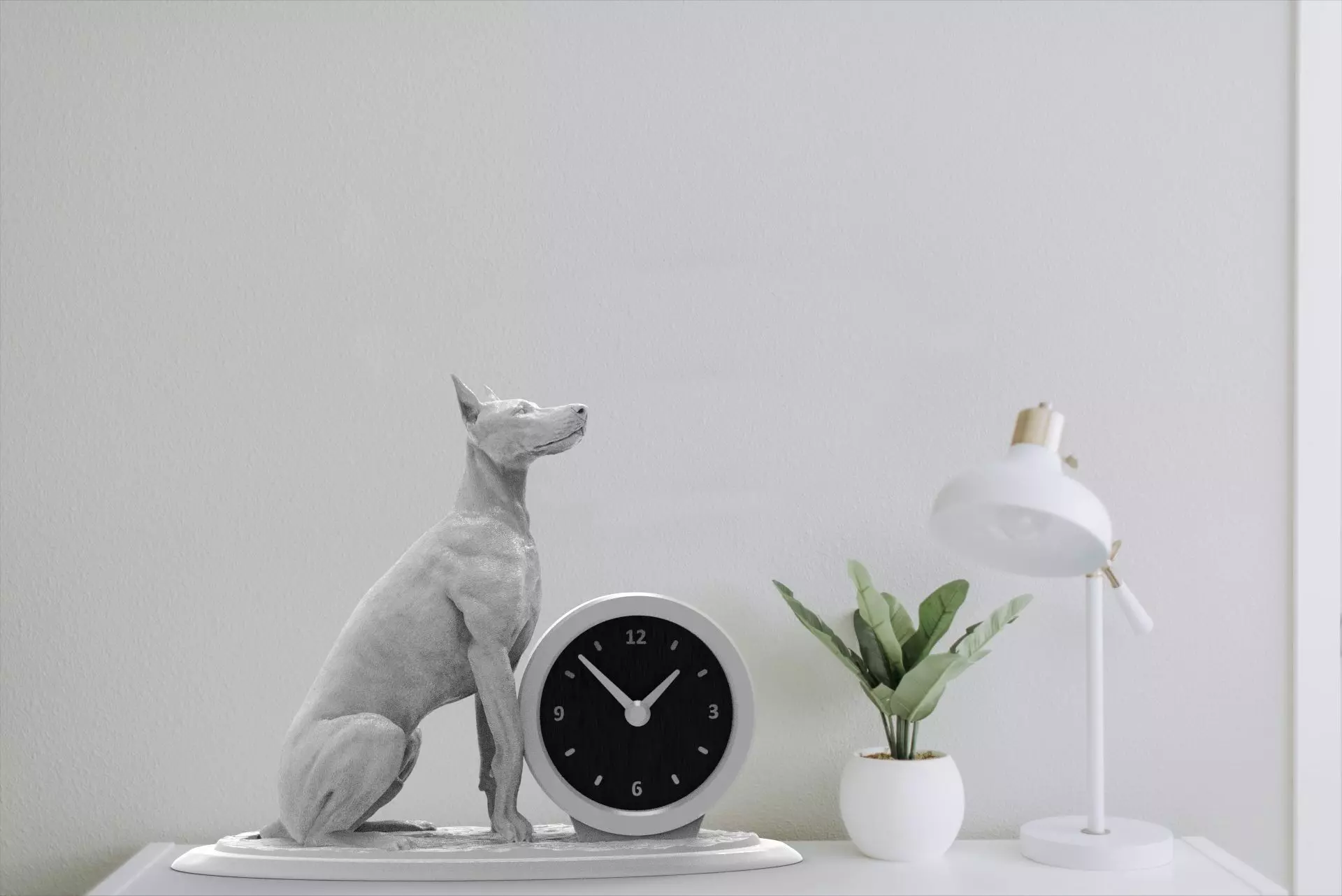 DOBERMAN desk clock 3D print model_2