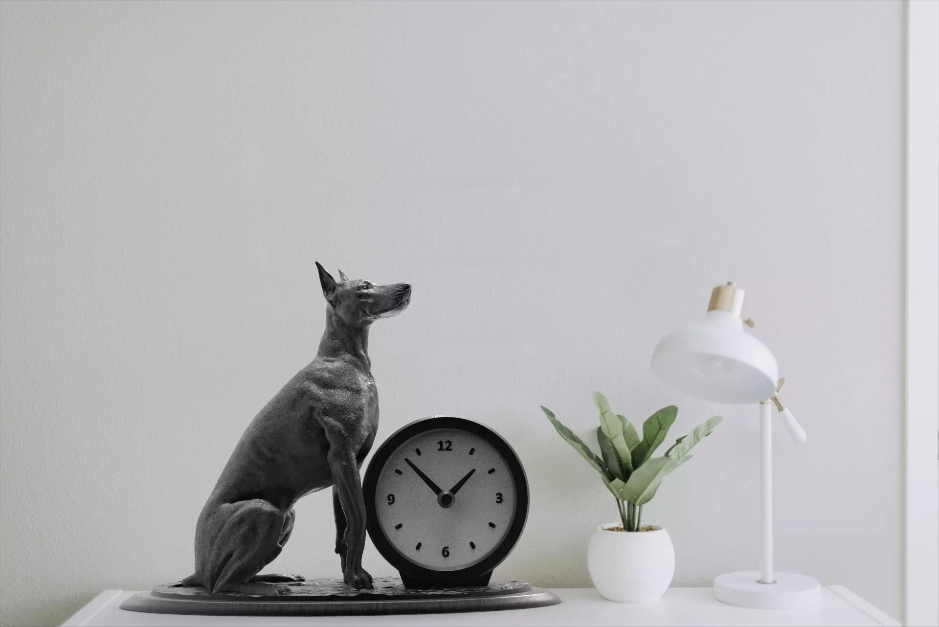 DOBERMAN desk clock 3D print model_1