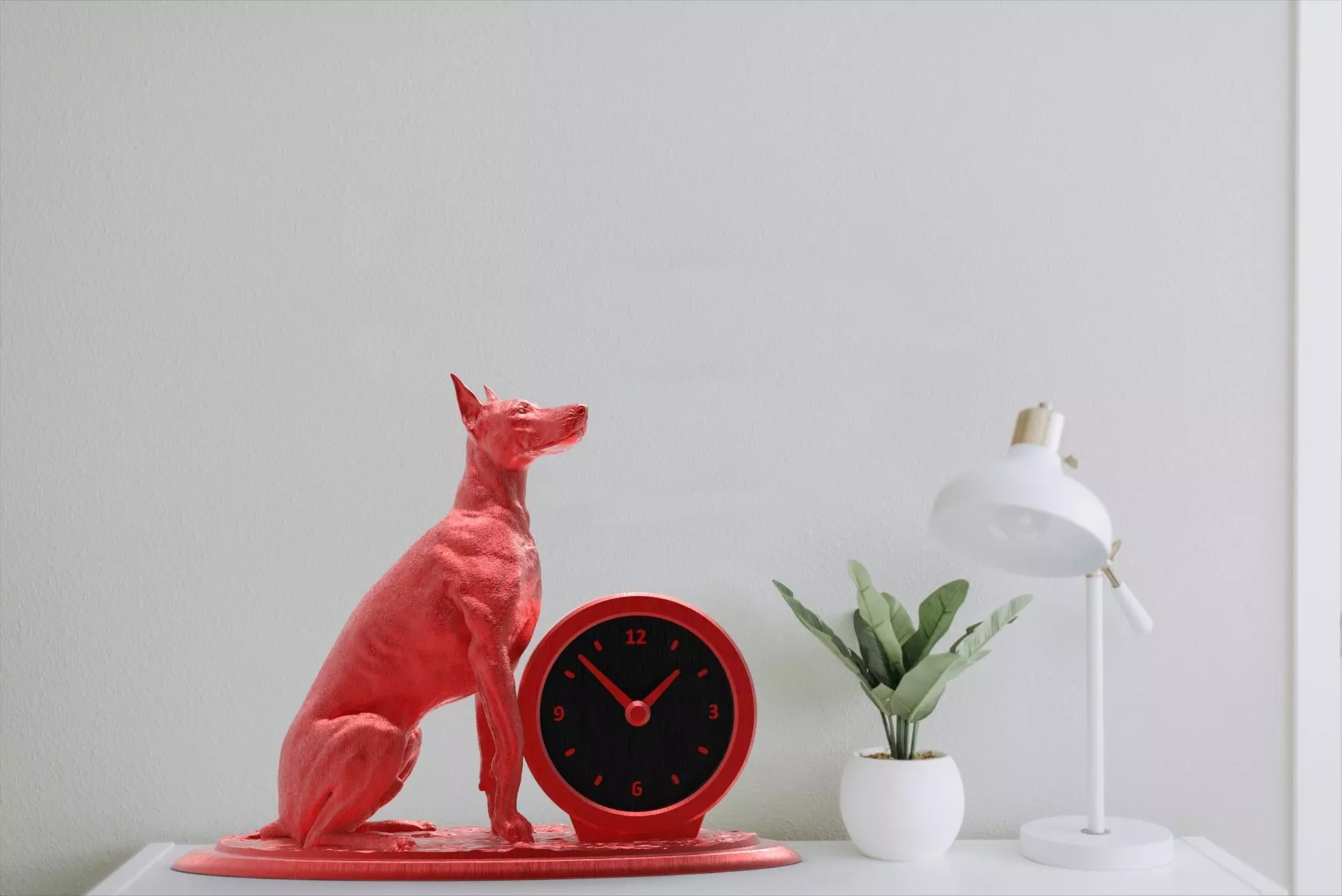DOBERMAN desk clock 3D print model_3