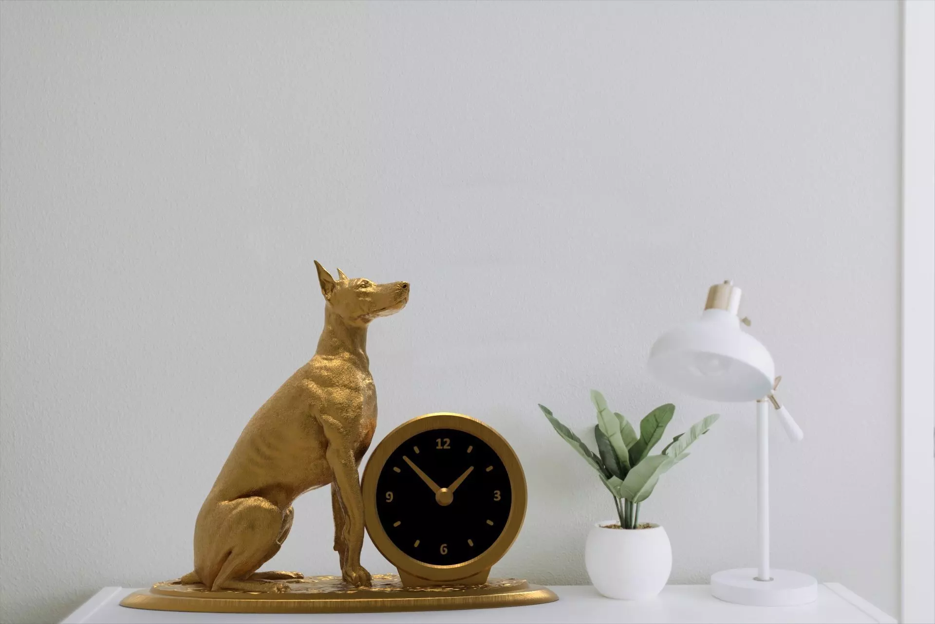 DOBERMAN desk clock 3D print model_0