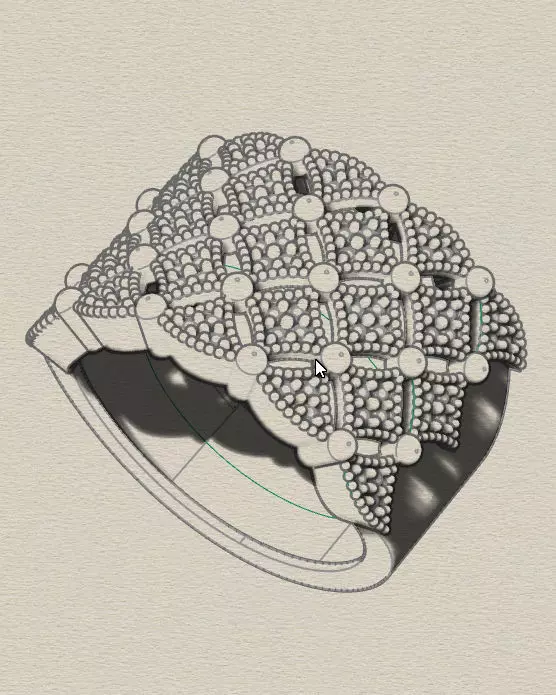 pave setting jewelry ring 3D print model_3