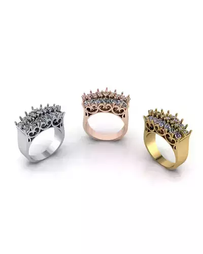 marquise and round jewelry 3D print model