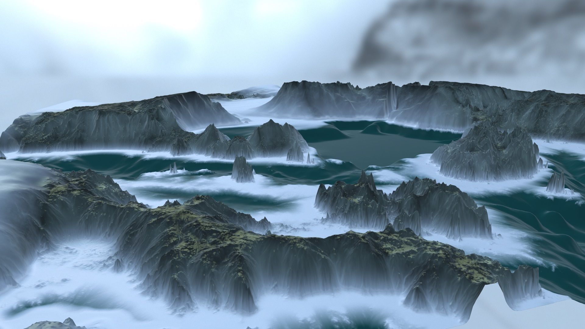 Snow Mountain Low-poly 3D model_1