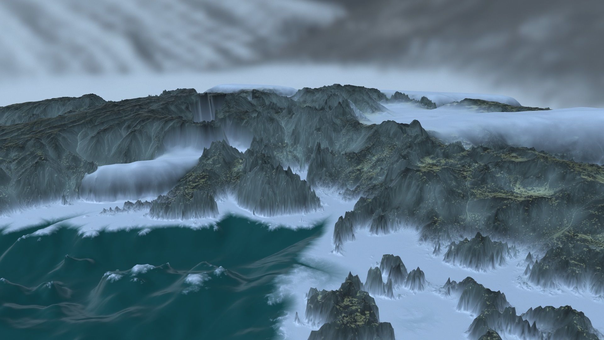 Snow Mountain Low-poly 3D model_16