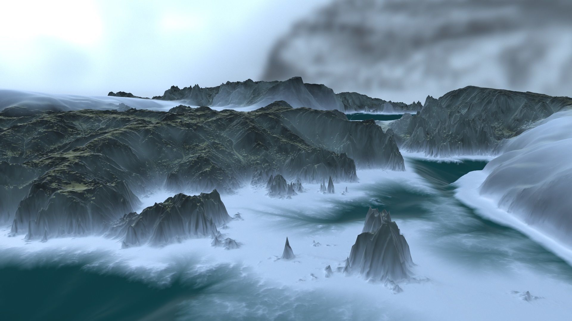 Snow Mountain Low-poly 3D model_3