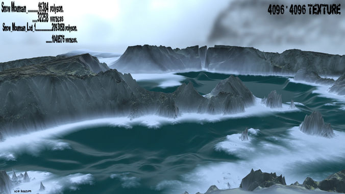 Snow Mountain Low-poly 3D model