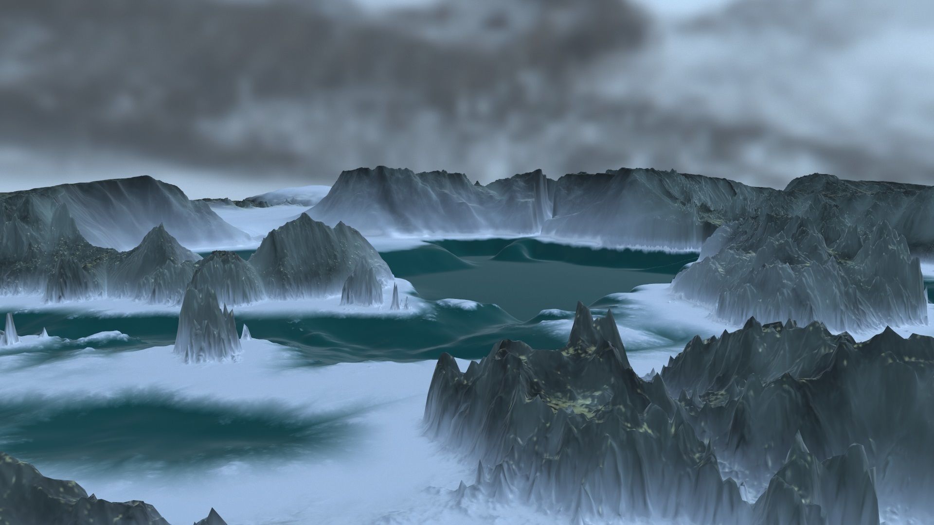 Snow Mountain Low-poly 3D model_2