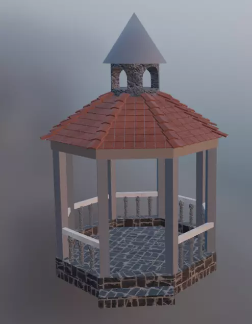 Camellia Low-poly 3D model_6