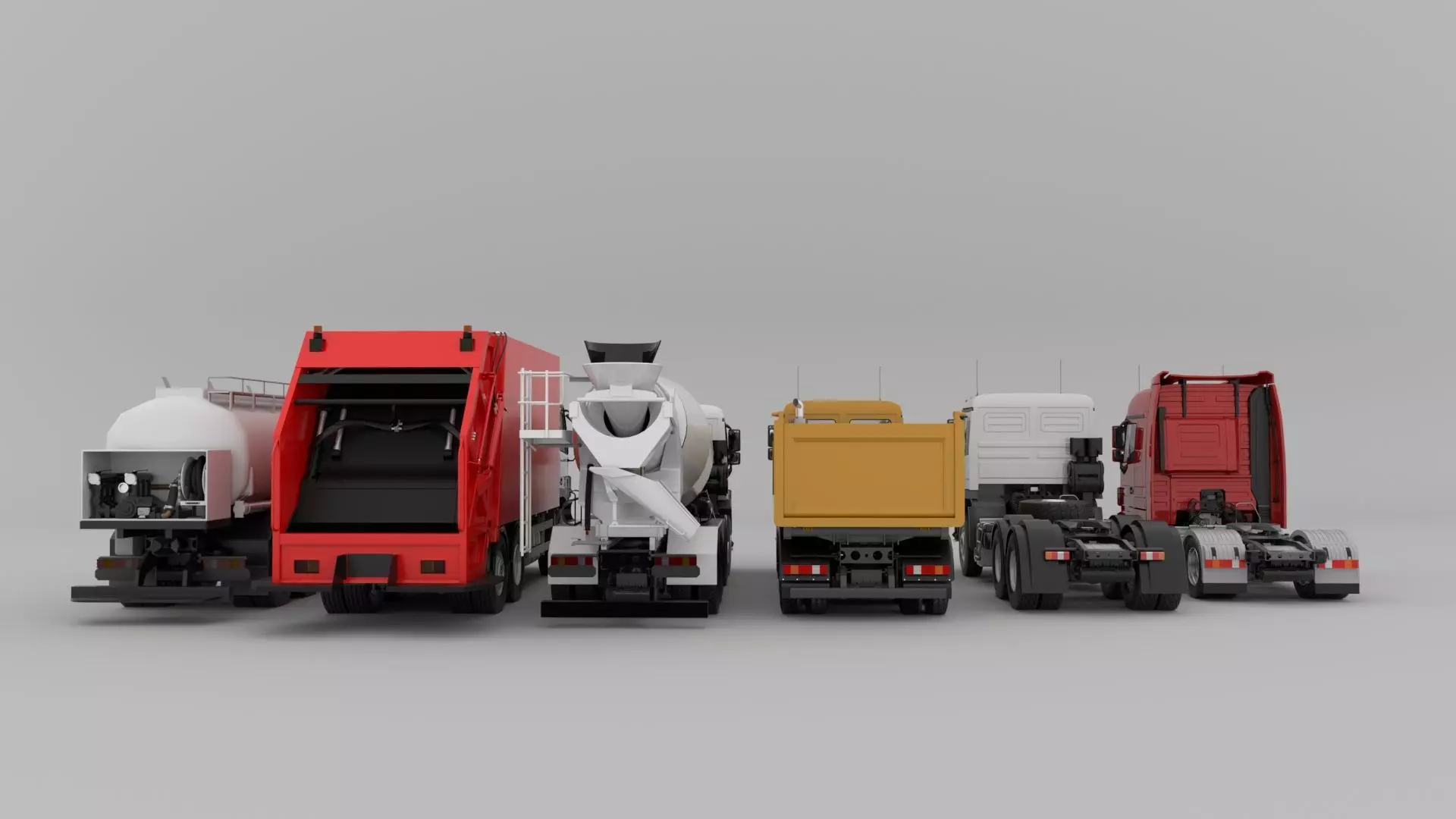 MercedesBenz-Actros All series Set 01 Low-poly 3D model_3