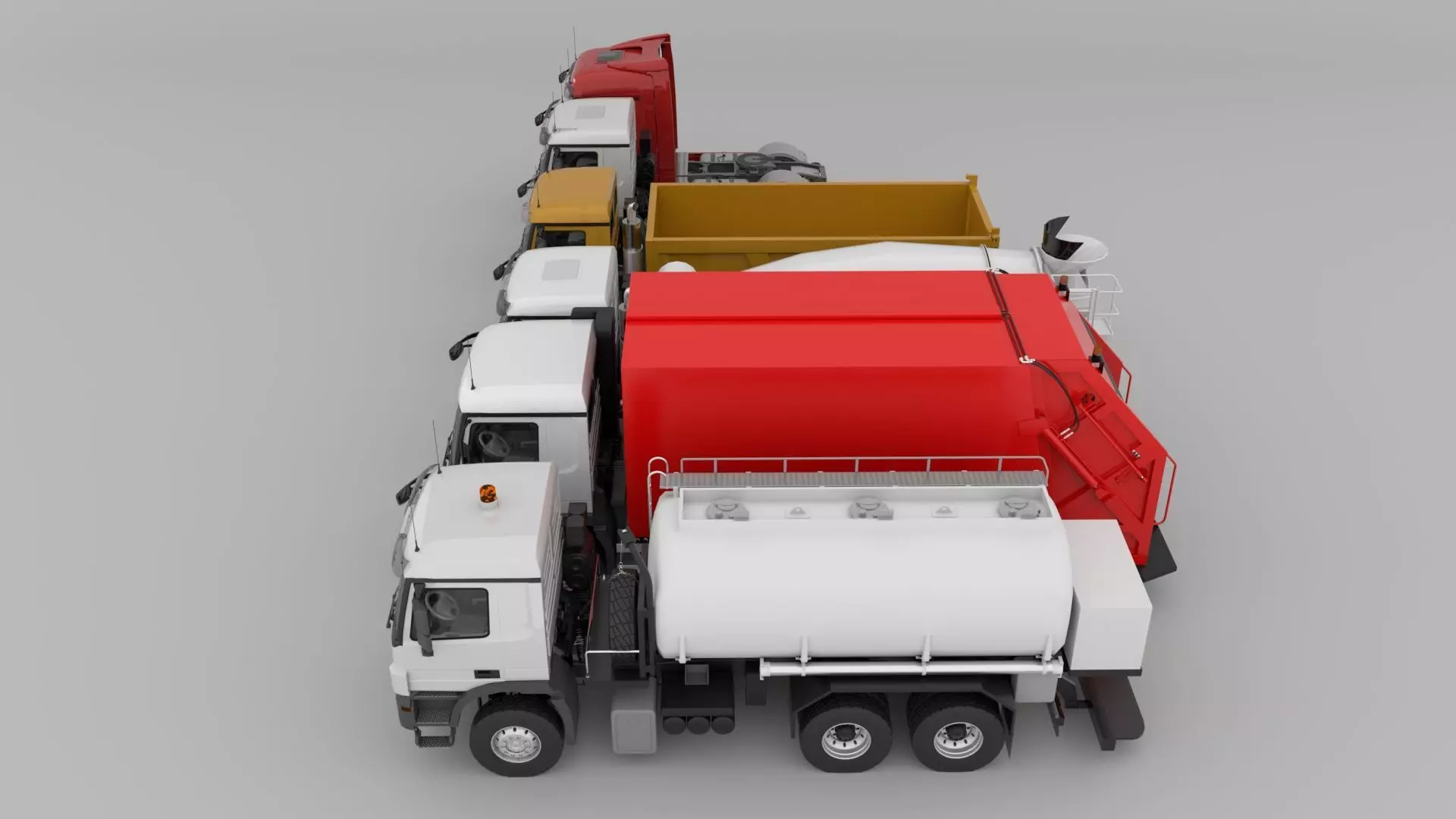 MercedesBenz-Actros All series Set 01 Low-poly 3D model_1